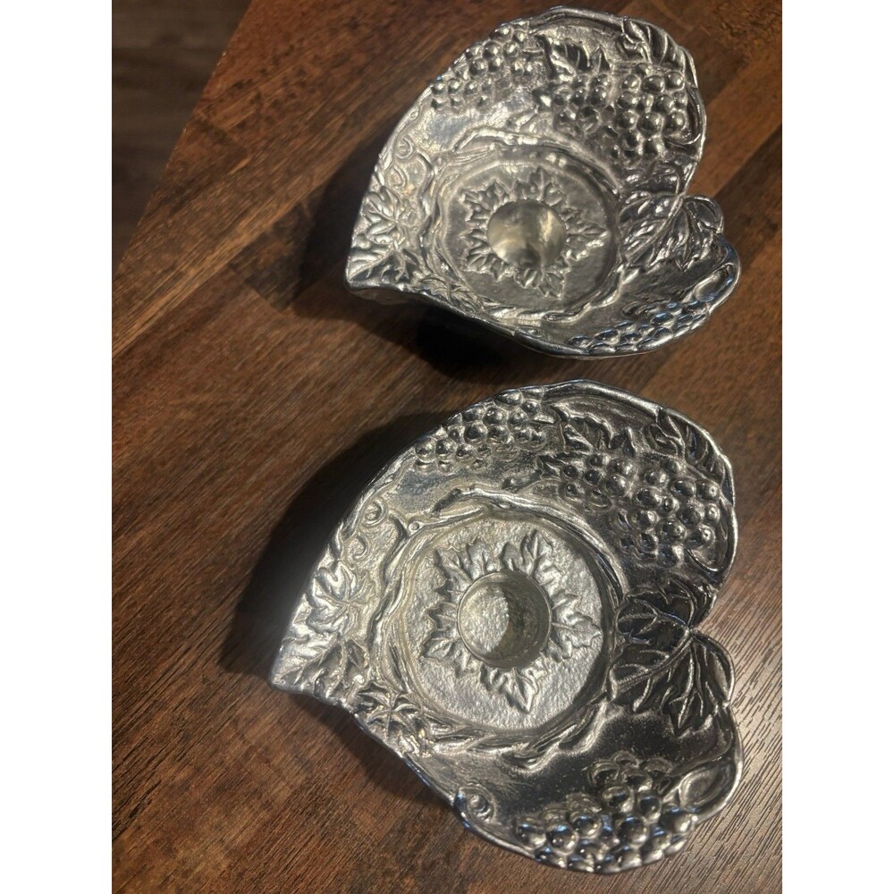 Arthur Court Grape Heart Shape design Taper candle holders
